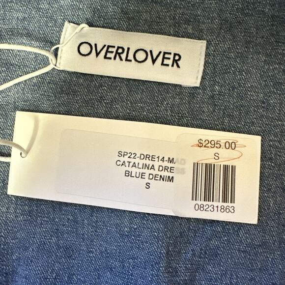 NWT Overlover Catalina Small Denim Ruffle Shirt Dress Pearl Snap Button Front - Picture 8 of 11